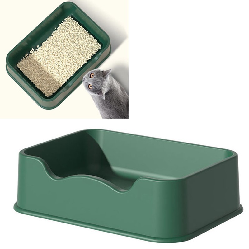 Cat Litter Pan Square Large Capacity Cat Litter Basin Spatter