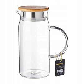 Wilmax WL-888207/A Borosilicate Glass Jug with Bamboo Lid, 1000 ml Capacity