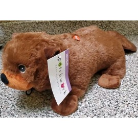 Patchwork 15" Beaver Snuggler Dog Toy w/Squeaker and Crinkle Tail, Brown New