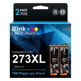 E-Z Ink (Remanufactured 273 Ink Cartridge Replacement for Epson 273xl T273XL to use with XP-520 XP-600 XP-610 XP-620 XP-800 XP-810 XP-820 (2 Black)
