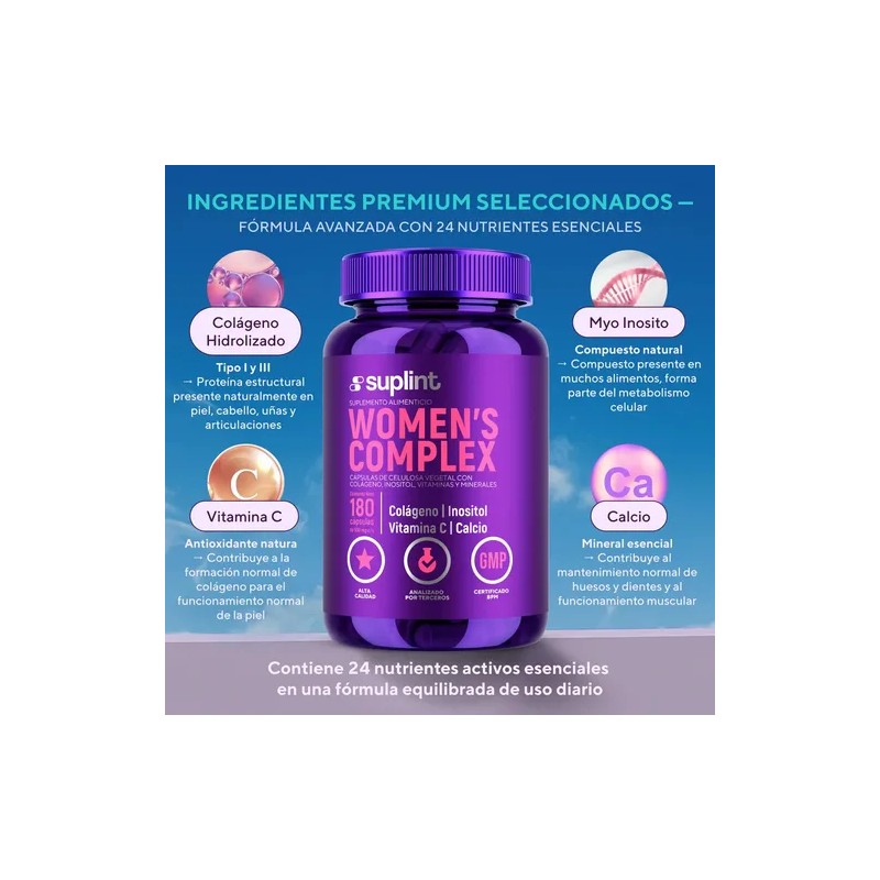 Multivitamínico Mujer Con Colágeno Y Biotina 180 Cápsulas Sin Sabor