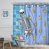 Riyidecor Funny Gothic Skull Shower Curtain 60Wx72H Inch Kids Spooky