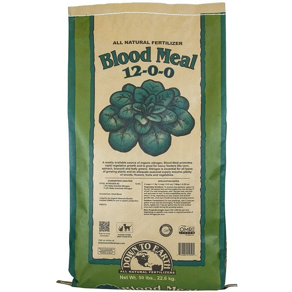 Down to Earth (#DTE01959) Organic Blood Meal Fertilizer Mix, 12-0-0, 50 lb