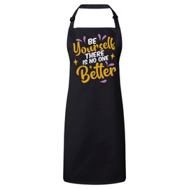 Fabulous Premium-Küchenschürze Schwarz Be Yourself Typografie Lettering Quotes Motivation Self Love Inspiring