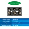 MECCANIXITY Terminal Block 500V 60A Dual Row 3 Positions Screw