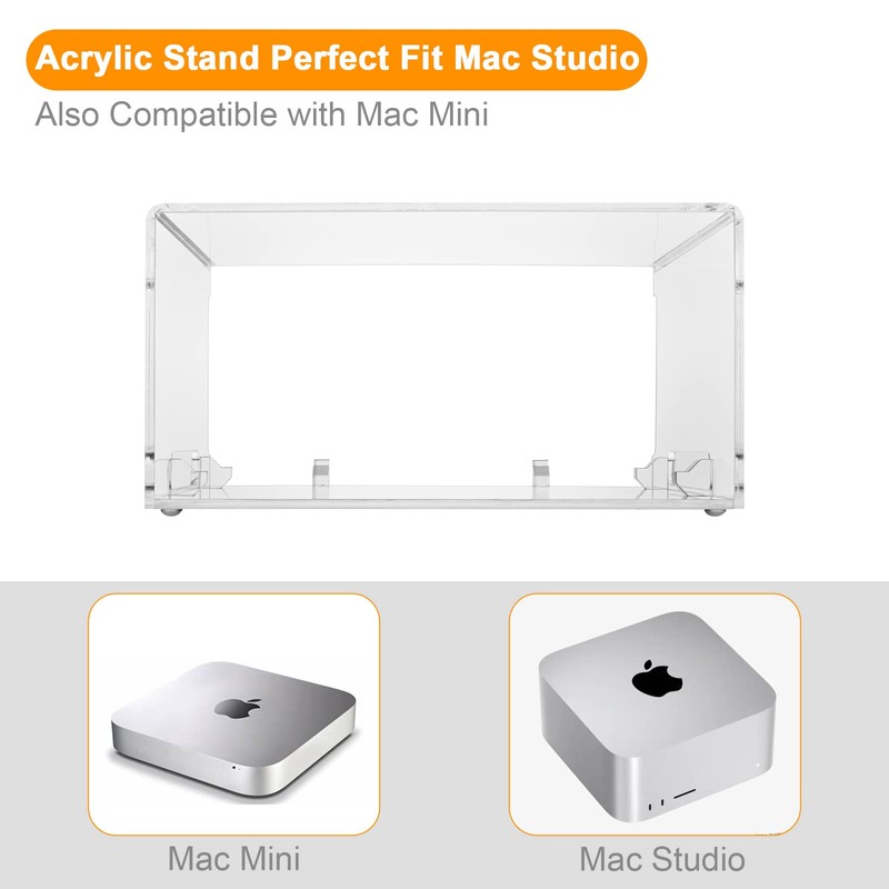 CaSZLUTION - Soporte de computadora acrílico para Apple Mac Studio,