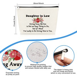 Daughter in Law Gift Cosmetic Bag Wedding Gift for Bride from Mother in Law Future Daughter-in-Law Gift Makeup Bag Daughter in Law Christmas Birthday Gifts Travel Toiletry Bag Bridal Shower Gift