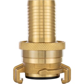 POPPSTAR Brass Suction and High Pressure Coupling (System Geka Coupling 1 1/4 Inch Hose Nozzle) with Seal and Lock Nut for 31.8 mm Hose Inner Diameter