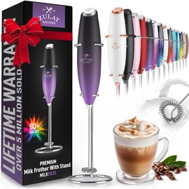 Zulay Kitchen Powerful Milk Frother Wand - Ultra Fast Handheld Drink Mixer - Electric Whisk Foam Maker for Coffee, Lattes, Cappuccino, Frappe, Matcha & Coffee Creamer - Milk Boss Galaxy