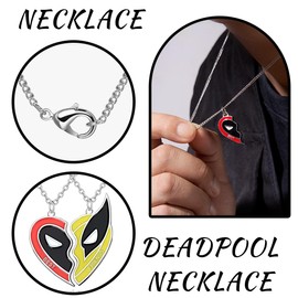 JEYORZY 2 pieces friendship necklace, half heart friendship necklace, friendship chains, best friend birthday gift, superhero styles, dead heroes mask model accessories, hanging necklace