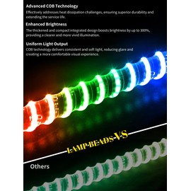 VI9000 2pc 3FT COB Whip Lights with App & Remote Control Compatible with Polaris RZR Can-Am Maverick X3, Spiral RGB Chasing LED Whip Lights with Rocker Switch for Side by Side, SXS UTV ATV Boat