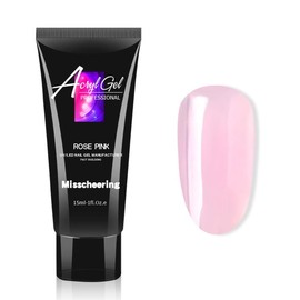 YHGIJ 15ML Poly Gel Pink Builder Gel Nail Glue Gel for Acrylic Nails Bonding Gel Glue for False Nail Solid Gel Polish Nail Art Manicure Glue Gel, 1 Pink