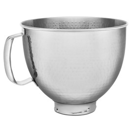 KitchenAid 5 Quart Stainless Steel Bowl for all KitchenAid 4.5-5 Quart Tilt-Head Stand Mixers KSM5SSBHM, Hammered Stainless