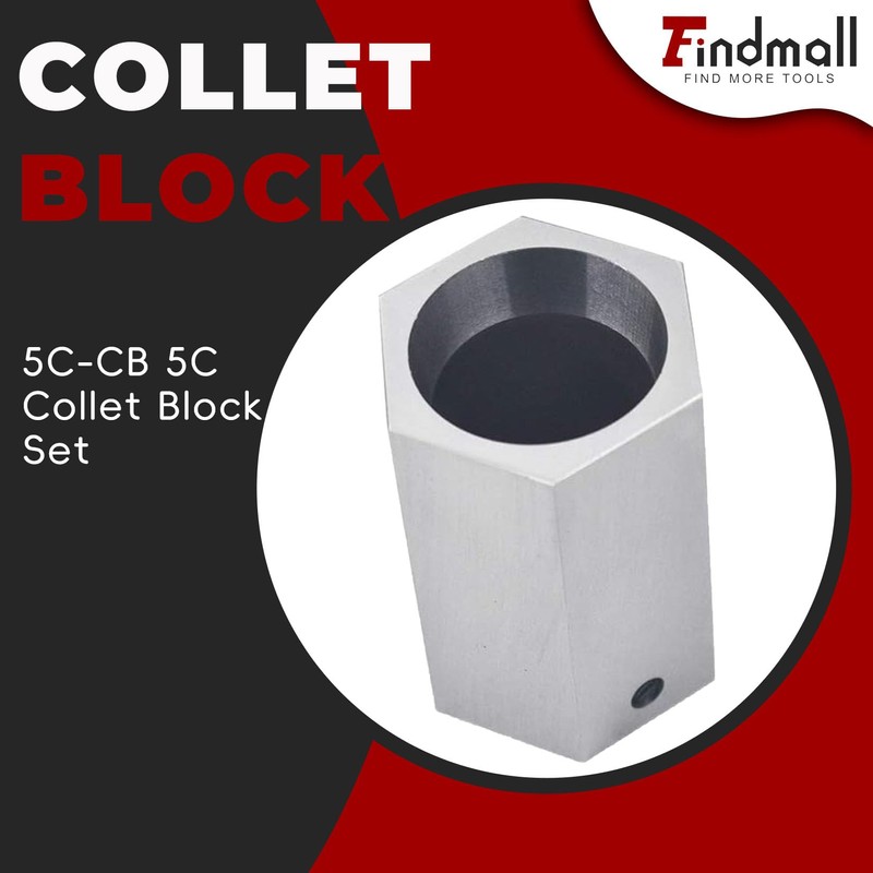 findmall 5C-CB 5C Collet Block Set Hex, Square Collets and