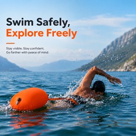 Inflatable Swim Buoy for Open Water – Lightweight PVC Tow Float for Training, Kayaking & Beach Use