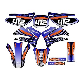 2000-2007 TTR 125 Tigre Blue Senge Graphics Complete Kit with Rider I.D. Compatible with Yamaha