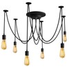 Fuloon Vintage Edison Multiple Ajustable DIY Ceiling Spider Lamp Light