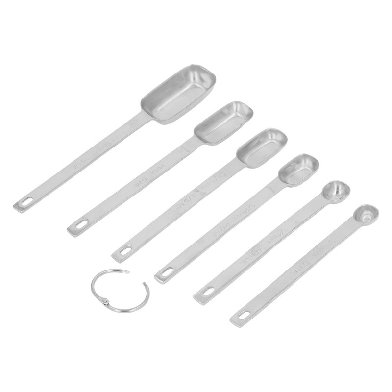6PCS Rectangle Measuring Spoon Set Stainless Steel Accurate Clear Marking