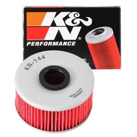 K&N Filtro de Aceite Powersports Cartucho 76 x 40 mm Compatible con Yamaha KN-144, Negro