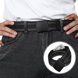 Geldgürtel Herren, Geldgürtel Damen mit Geheimfach, Nylon ReißVerschluss Geldversteck Kann Als Geheimversteck Geldversteck Reise, Geeignet für Reisen, Outdoor, Sport, Schwarz (Doppellinien-Tanktextur)