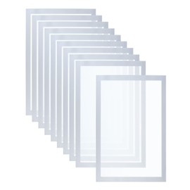 Magnetic Sign Holder, PATIKIL 10 Pack 8.5 x 11 Magnetic Display Frame, A4 Magnetic Picture Frame, Self-Adhensive Reusable Double-Sided Display for Refrigerator, Whiteboard, Window, Wall, Photo, Silver