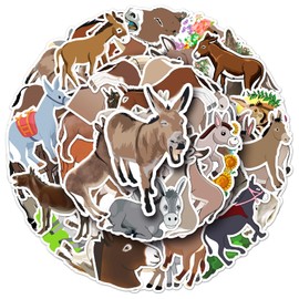 50 Packs Donkey Stickers Water Bottles Laptop Phone Motorcycle Computer Guitar Skateboard Hydroflasks Donkey Vinyl Sticker Waterproof Aesthetic Trendy Decals for Teens Girls Adults