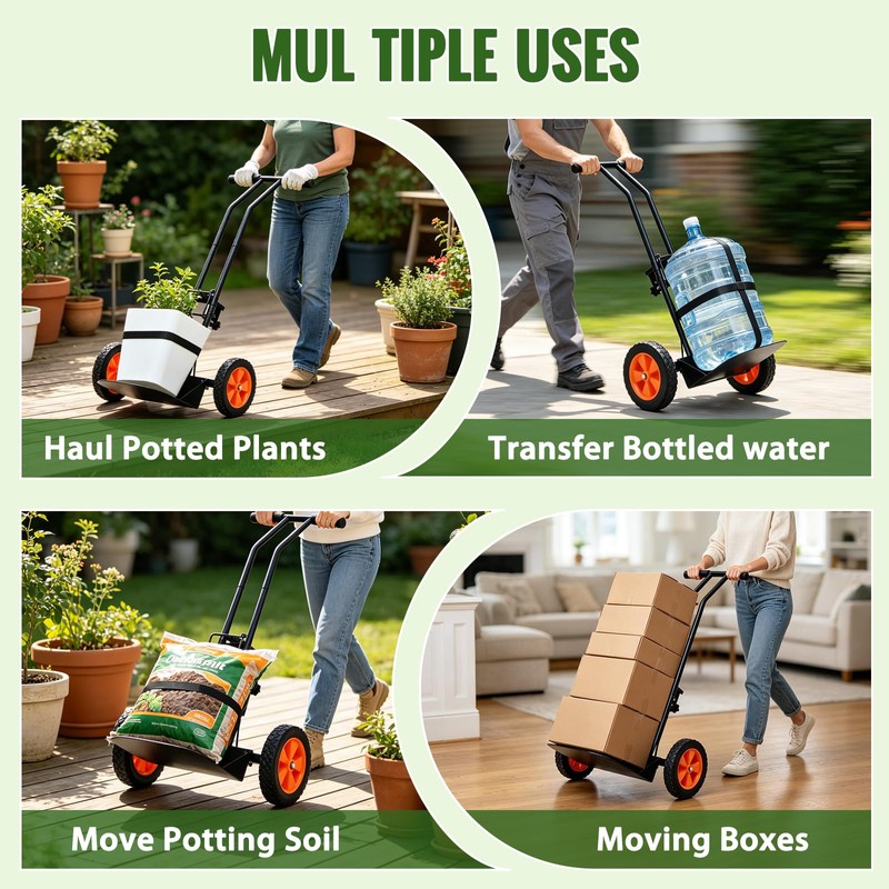 Plant Caddy with Wheels, 180LBS Stable Steel Base, Ergonomic &