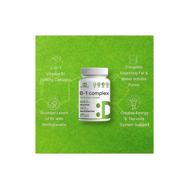 Vitamina Complex Benfotiamina240 Cápsulas Hecho Usa