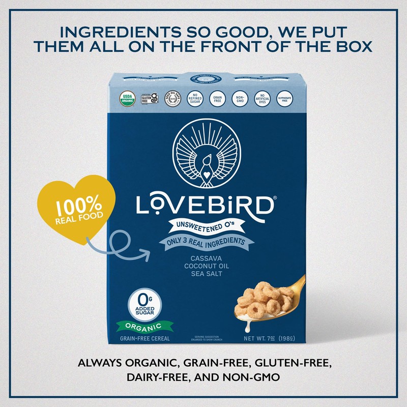 Lovebird Organic Cereal That Actually Tastes Good - 100% Real