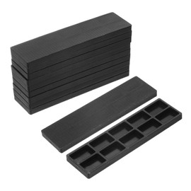 sourcing map 30 Pcs Plastic Flat Shims for Leveling, 6mm(1/4") Structural Tile Composite Shims, Plastic Glazing Blocks for Home Improvement, Window, Toilet, Table, Black