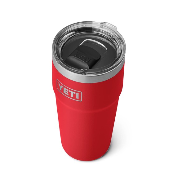 Yeti Rambler 16 oz Stackable Pint, Vacuum Insulated, Stainless Steel with MagSlider Lid, Rescue Red