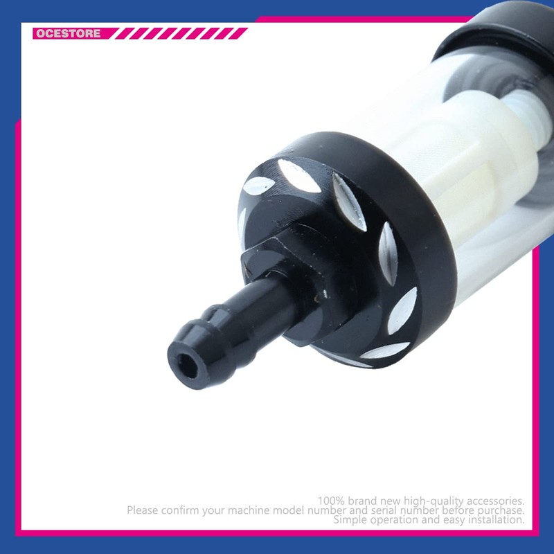 OCESTORE 2pcs Universal 9747 Inline Fuel Filter With Chrome Hose