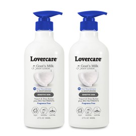 Lovercare 2-PACK Goat Milk Body Lotion for Sensitive Skin (Fragrance-Free) 02 x 27.05 oz (2 x 800ml)