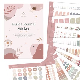 BIROYAL Bullet Journal Accessories, 12 Sheets with Over 1000 Stickers, Bullet Journal Stickers, Aesthetic Planner Stickers Set, Diary, Planner & Calendar Stickers