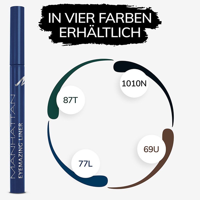 Manhattan Eyemazing Liner, Blue Felt Eyeliner for Ideal Application, Colour
