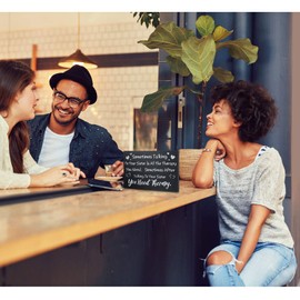 Jetec Healing Wooden Box Ornament Gift for Sister Signs Room Decor, Sometimes Talking To Your Sister Is All The Therapy You Need Table Centerpiece Wooden Blocks Home Wall Decoration