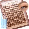 JIMIRE Brown Lash Clusters Kit Manga Lash Extension Kit Natural