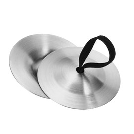 Begino 1 Pair Finger Cymbals, Mini Belly Dancing Finger with Zills Brass Hand Cymbals, Single Hand Finger Musical Instrument for Dancer Party (Golden Tone)