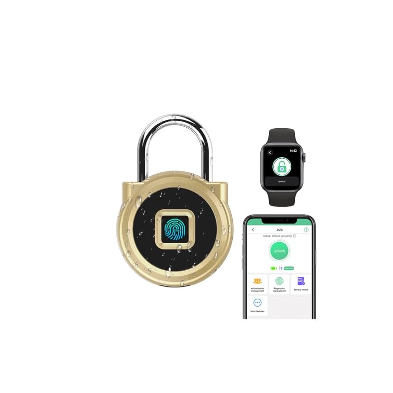 Gym Locker Padlock eLinkSmart Fingerprint Padlock with 1000+ App User