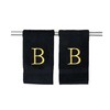Decorvo Black and Gold Bathroom Hand Towel - Monogrammed Luxury