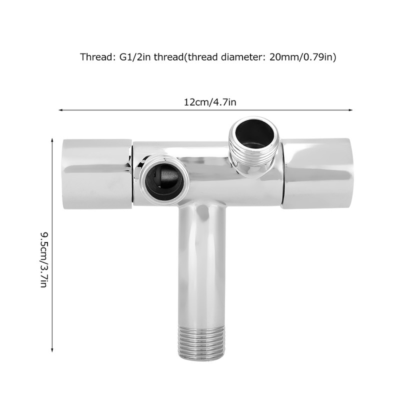 G1/2in Thread Brass 1 Inlet 2 Outlet Angle Valve ThreeWay