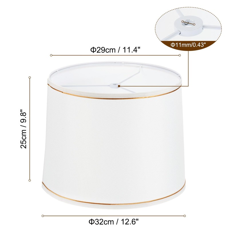 PATIKIL Drum Lampshade for Table Lamps, 11.4" Top x 12.6"