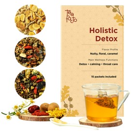 Tea Facto Digestive Detox Boost Herbal Tea - Natural Remedy Combo with Ginger Tea, Chamomile Tea & Mullein Tea - Soothing Herbal Blend for Relaxation and Wellness - 15 Whole Leaf Tea Bags