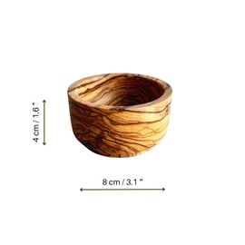 Egedeneve Olive Wood Bowl Handmade Snack Bowl 4 Wooden Appetizer Bowls Wooden Bowl (8cm)