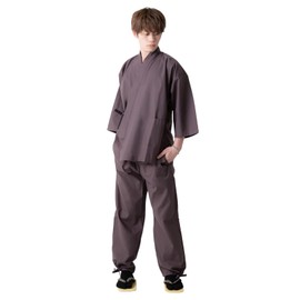 Kyoto Kimonomachi Men's Samue, Work Clothes, Black, Brown, Blue, Red, Green, 4 Sizes - Casual browns