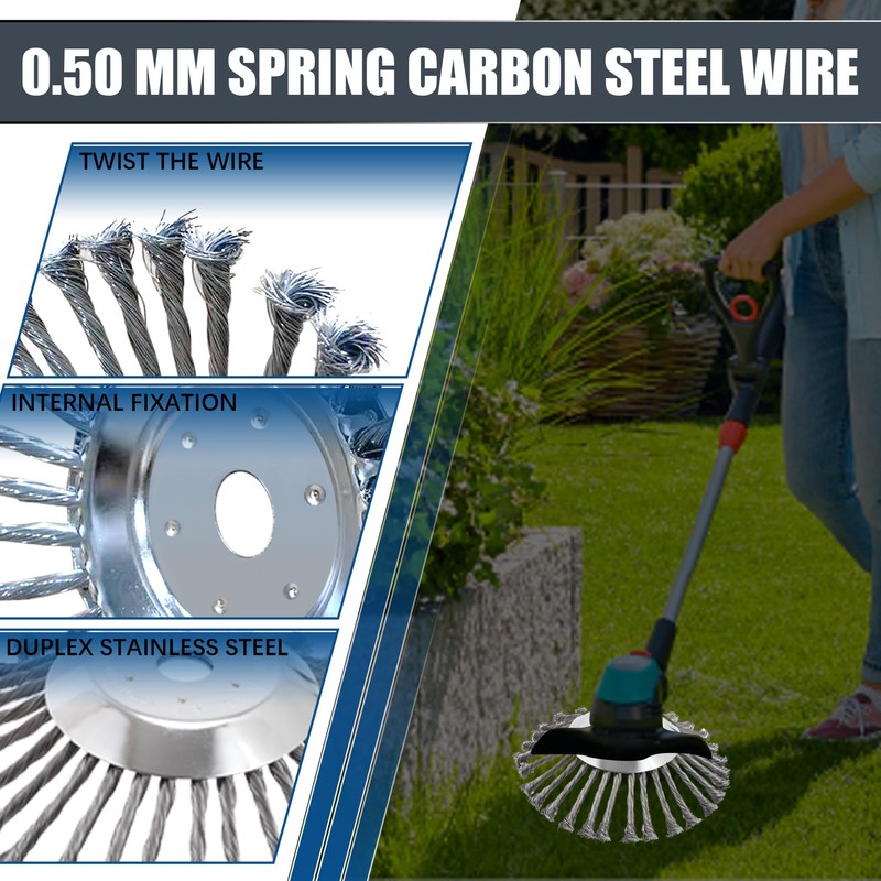 Stylemafia 10 Inch Steel Wire Rotary Brush Cutter Trimmer Head