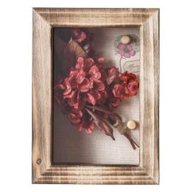 Freezing point Shadow Box Frame 5x7 Shadow Box Display Case Cabinet Picture Frame with Linen Back Memorabilia Awards Medals Bouquet Photos Badge Memory Box for Keepsakes Paw Print Carbonized Small