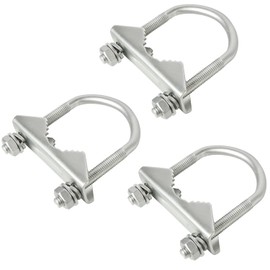 XRDS-RF Antenna Mount Clamp U-Bolt 3 PCS, Antenna Mast Clamp V Jaw Block with U Bolts for Outside Home Antenna