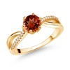 Gem Stone King 18K Yellow Gold Plated Silver Ring Round