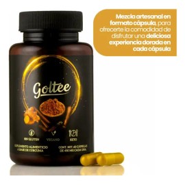 Leche Dorada Golden Milk Cúrcuma Canela 60 Caps. Goltee                                                                                               